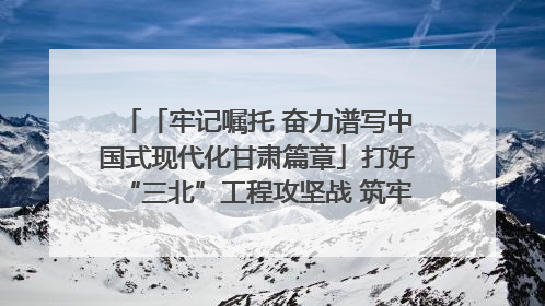 「牢记嘱托 奋力谱写中国式现代化甘肃篇章」打好“三北”工程攻坚战 筑牢国家西部生态安全屏障