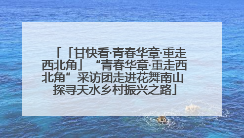 「甘快看·青春华章·重走西北角」“青春华章·重走西北角”采访团走进花舞南山 探寻天水乡村振兴之路