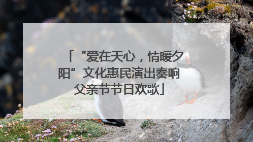 “爱在天心，情暖夕阳”文化惠民演出奏响父亲节节日欢歌
