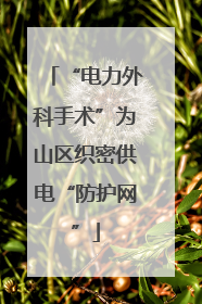 “电力外科手术”为山区织密供电“防护网”