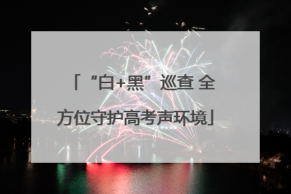 “白+黑”巡查 全方位守护高考声环境