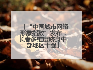 “中国城市网络形象指数”发布：长春多维度跻身中部地区十强