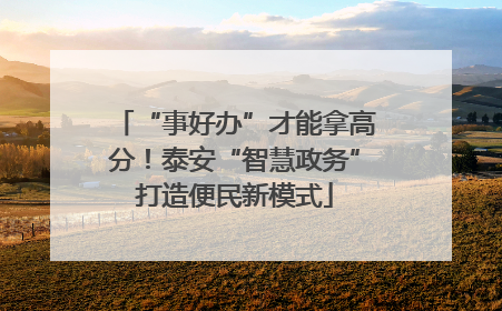 “事好办”才能拿高分！泰安“智慧政务”打造便民新模式