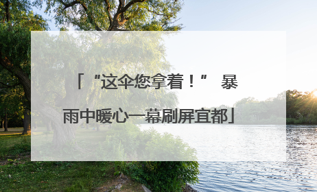 “这伞您拿着！” 暴雨中暖心一幕刷屏宜都