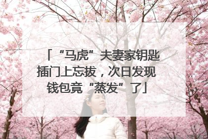 “马虎”夫妻家钥匙插门上忘拔，次日发现钱包竟“蒸发”了