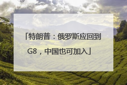 特朗普：俄罗斯应回到G8，中国也可加入