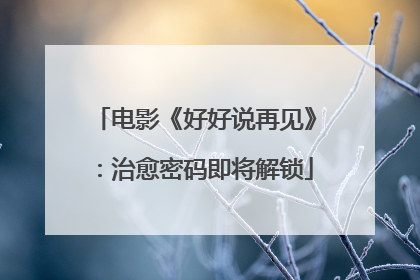 电影《好好说再见》：治愈密码即将解锁