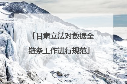 甘肃立法对数据全链条工作进行规范