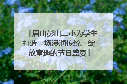 眉山彭山二小为学生打造一场浸润传统、绽放童趣的节日盛宴