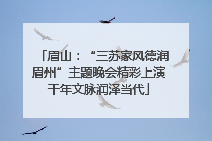 眉山：“三苏家风德润眉州”主题晚会精彩上演千年文脉润泽当代
