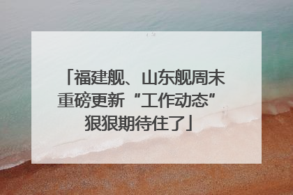 福建舰、山东舰周末重磅更新“工作动态” 狠狠期待住了