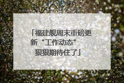 福建舰周末重磅更新“工作动态”  狠狠期待住了