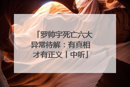 罗帅宇死亡六大异常待解：有真相才有正义丨中听