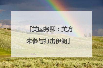 美国务卿：美方未参与打击伊朗