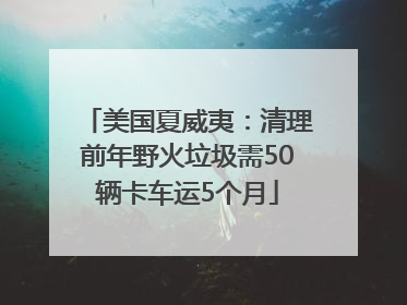 美国夏威夷：清理前年野火垃圾需50辆卡车运5个月