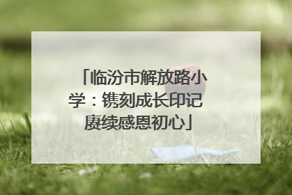 临汾市解放路小学：镌刻成长印记 赓续感恩初心