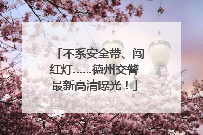 不系安全带、闯红灯……德州交警最新高清曝光！