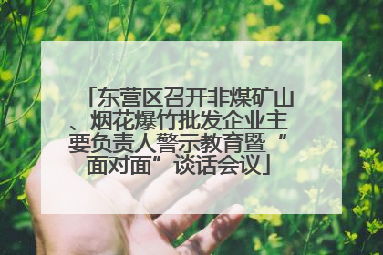 东营区召开非煤矿山、烟花爆竹批发企业主要负责人警示教育暨“面对面”谈话会议