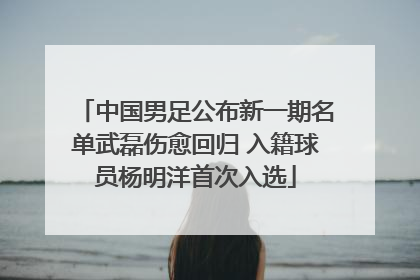 中国男足公布新一期名单武磊伤愈回归 入籍球员杨明洋首次入选