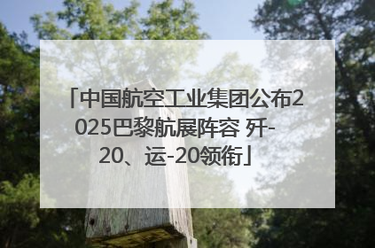 中国航空工业集团公布2025巴黎航展阵容 歼-20、运-20领衔