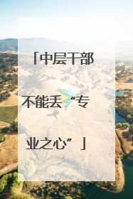 中层干部不能丢“专业之心”
