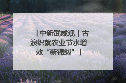 中新武威观｜古浪织就农业节水增效“新锦缎”