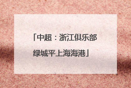 中超：浙江俱乐部绿城平上海海港