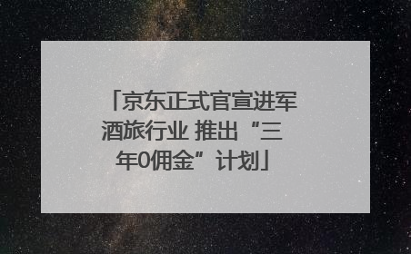 京东正式官宣进军酒旅行业 推出“三年0佣金”计划