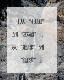 从“村超”到“苏超”，从“追球”到“追求”
