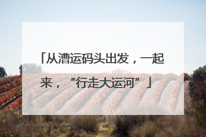 从漕运码头出发，一起来，“行走大运河”