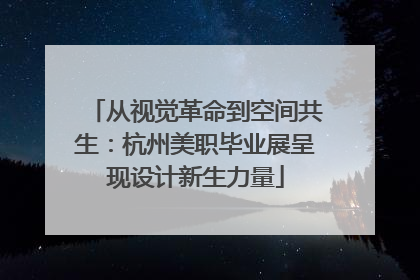 从视觉革命到空间共生：杭州美职毕业展呈现设计新生力量