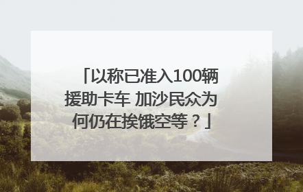 以称已准入100辆援助卡车 加沙民众为何仍在挨饿空等？