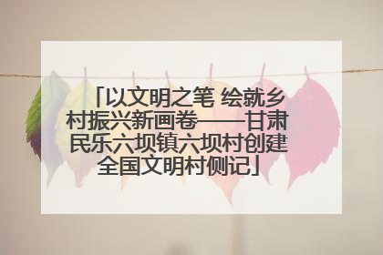 以文明之笔 绘就乡村振兴新画卷——甘肃民乐六坝镇六坝村创建全国文明村侧记
