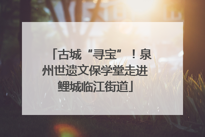古城“寻宝”！泉州世遗文保学堂走进鲤城临江街道