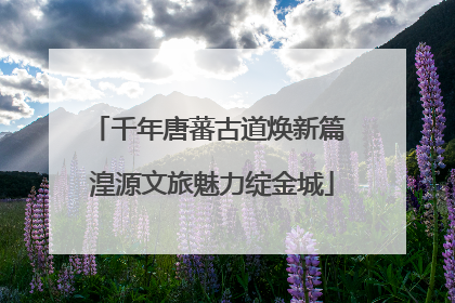千年唐蕃古道焕新篇 湟源文旅魅力绽金城