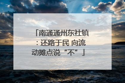 南通通州东社镇：还路于民 向流动摊点说“不”