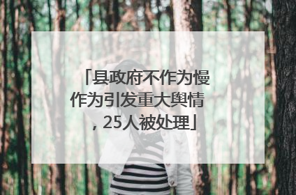 县政府不作为慢作为引发重大舆情，25人被处理