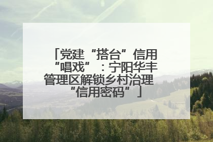 党建“搭台”信用“唱戏”：宁阳华丰管理区解锁乡村治理“信用密码”