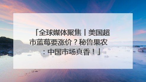 全球媒体聚焦丨美国超市蓝莓要涨价？秘鲁果农：中国市场真香！
