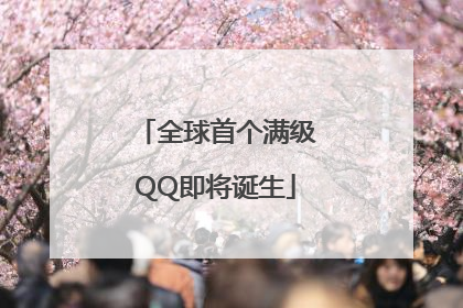 全球首个满级QQ即将诞生