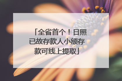 全省首个！日照已故存款人小额存款可线上提取