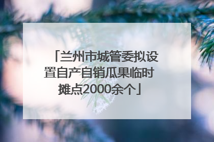 兰州市城管委拟设置自产自销瓜果临时摊点2000余个