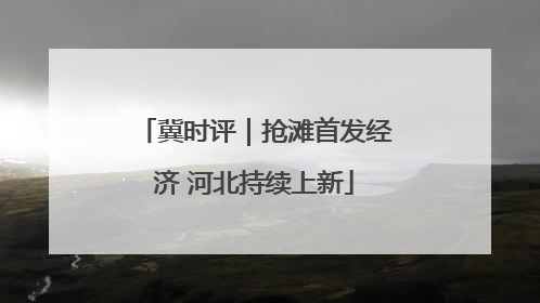 冀时评｜抢滩首发经济 河北持续上新