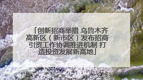 创新招商举措 乌鲁木齐高新区（新市区）发布招商引资工作协调推进机制 打造投资发展新高地