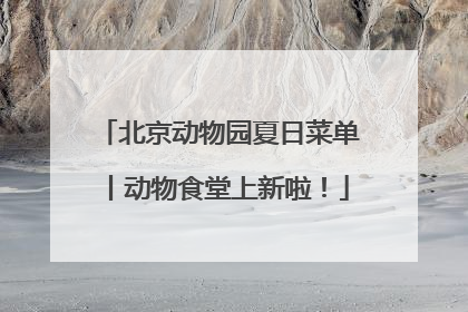 北京动物园夏日菜单丨动物食堂上新啦！
