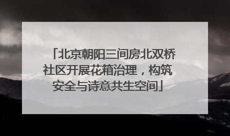 北京朝阳三间房北双桥社区开展花箱治理，构筑安全与诗意共生空间