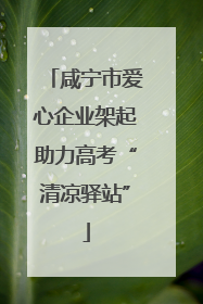 咸宁市爱心企业架起助力高考“清凉驿站”