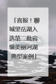 喜报！聊城望岳湖入选第二批省级美丽河湖典型案例