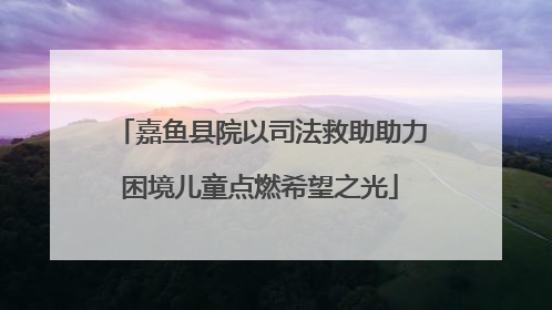嘉鱼县院以司法救助助力困境儿童点燃希望之光