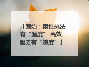 固始：柔性执法有“温度” 高效服务有“速度”